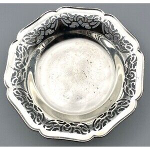 Vtg WMF Ikora Silver Plated Ornate Pierced Floral Scroll 3-Footed Bowl Dish 6"